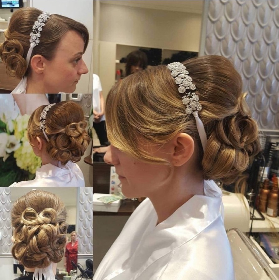 Bridal updo styling for a special event at SheBeenHair